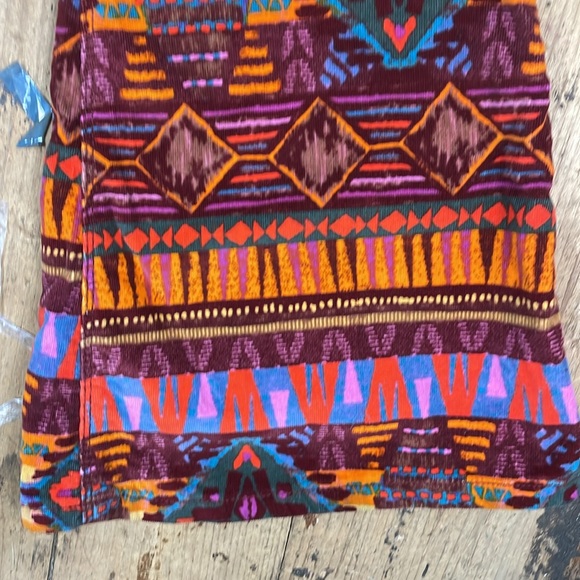 Free people bellbottoms Aztec corduroy velvet stretch pull on pants size… - Picture 7 of 11